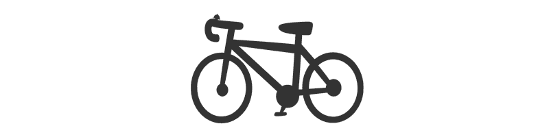 Silhouette of a bicycle.