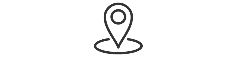 An icon of a location pin with a circular base.