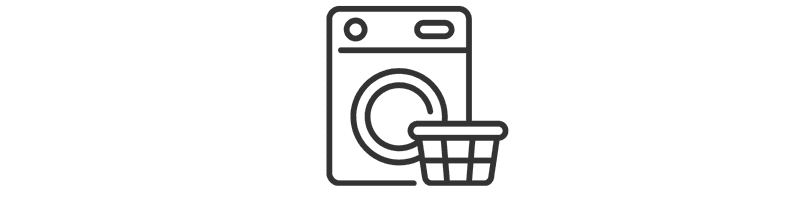 Icon of a washing machine with a laundry basket.